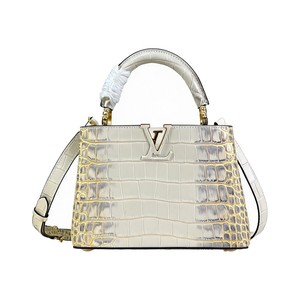 Louis Vuitton Capucines BB in Crocodile Embossed Leather with Flap Closure for Shoulder Bag Carry