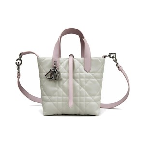 Dior Book Tote in Cannage Alcantara with Open Top Mini for Handheld Shoulder Carry
