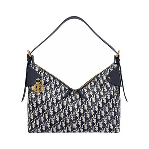 Dior Book Tote in Oblique Canvas / Calfskin Leather with Zipper Closure for Hand CarryShoulder Carry