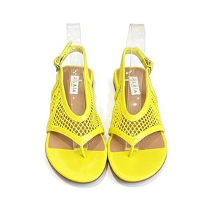 Alaia Ankle-Strap Flat Sandals in Genuine Lambskin with Calfskin Lining and Durable Rubber Sole
