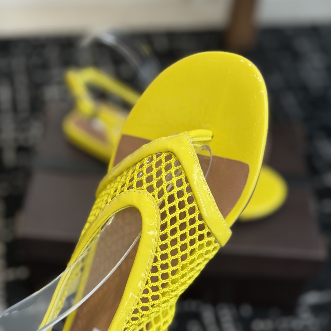 Alaia Ankle-Strap Flat Sandals in Genuine Lambskin with Calfskin Lining and Durable Rubber Sole