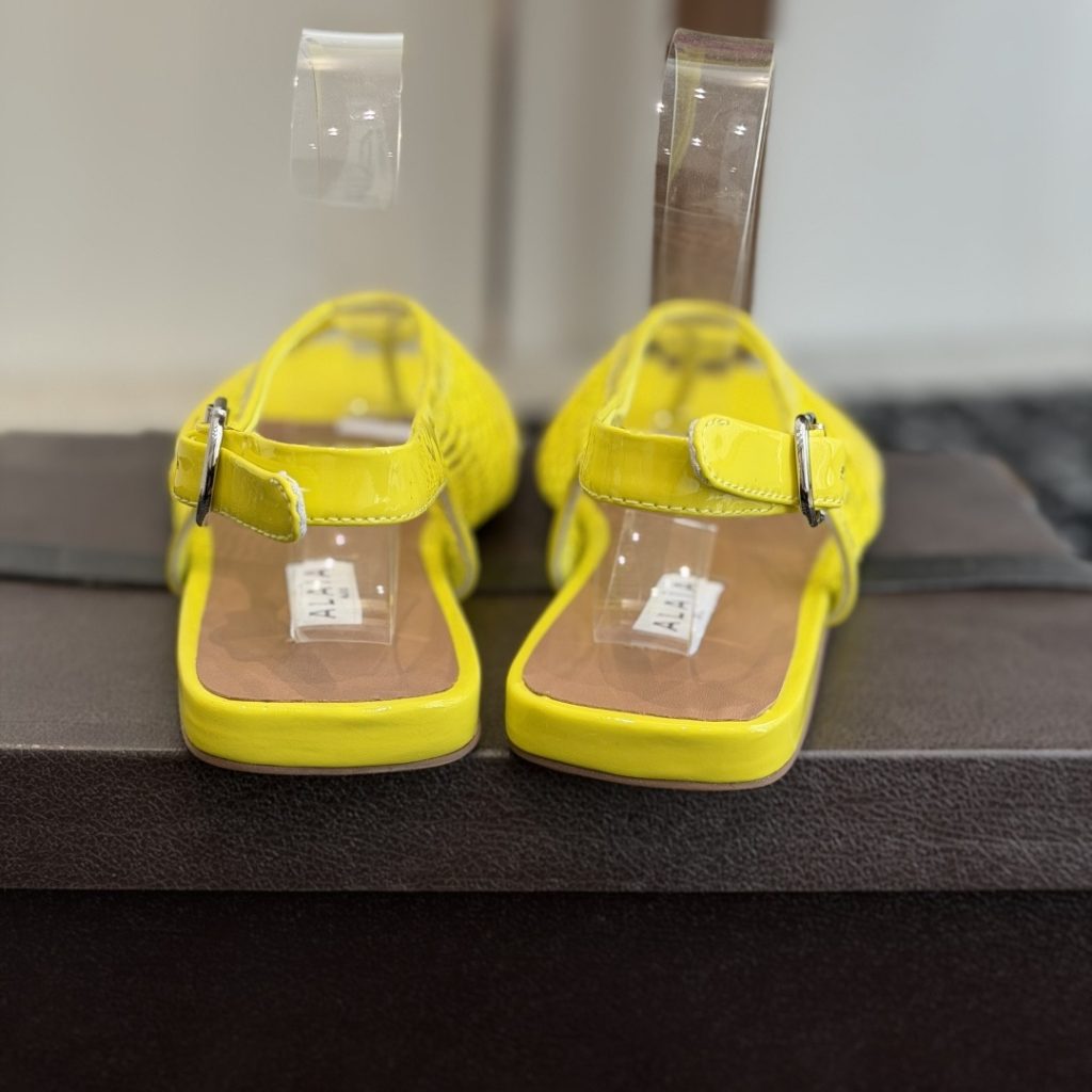 Alaia Ankle-Strap Flat Sandals in Genuine Lambskin with Calfskin Lining and Durable Rubber Sole