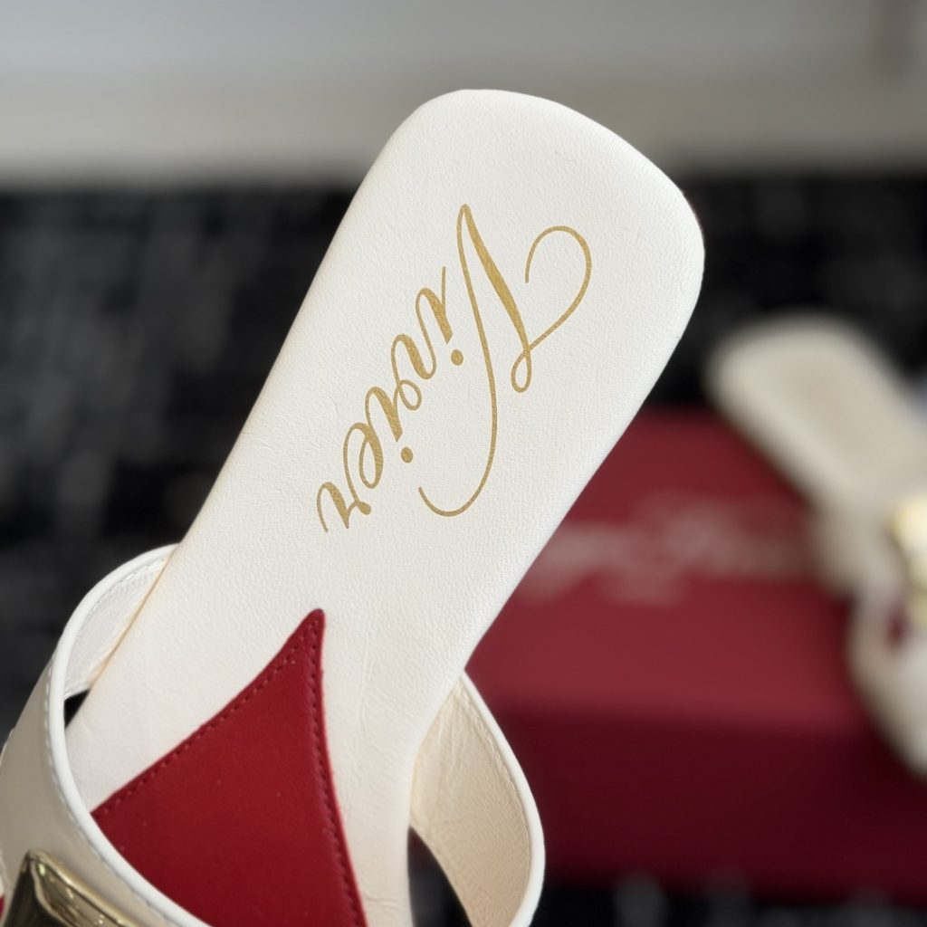 ROGER VIVIER Flat Slide Sandals in Genuine Calfskin with Lambskin Lining and Italian Leather Sole