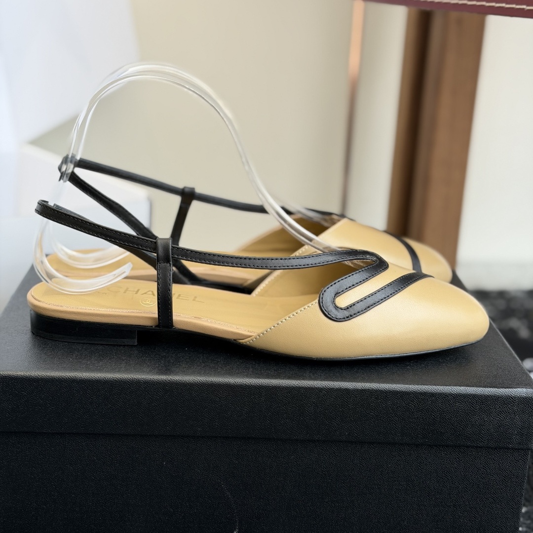 CHANEL Ankle-Strap Flat Sandals in Genuine Lambskin with Calfskin Lining and Durable Rubber Sole