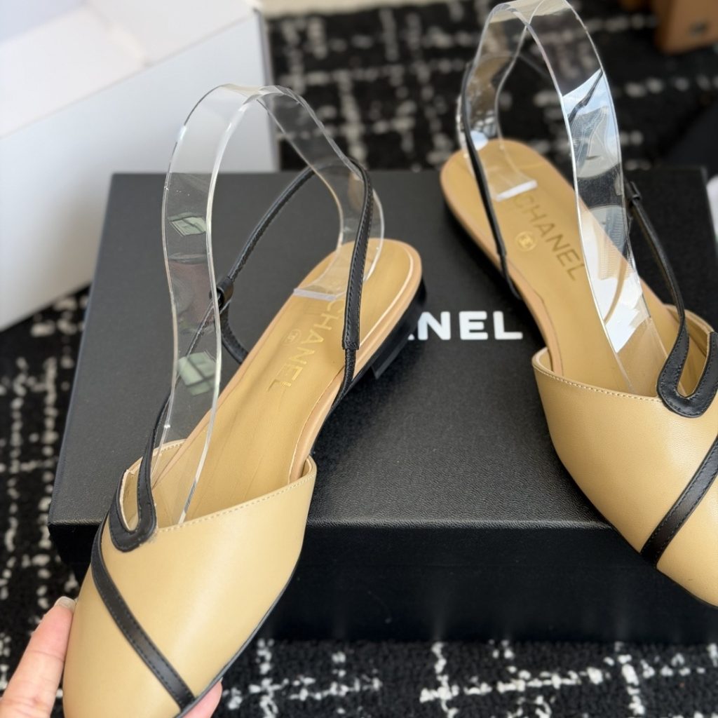 CHANEL Ankle-Strap Flat Sandals in Genuine Lambskin with Calfskin Lining and Durable Rubber Sole