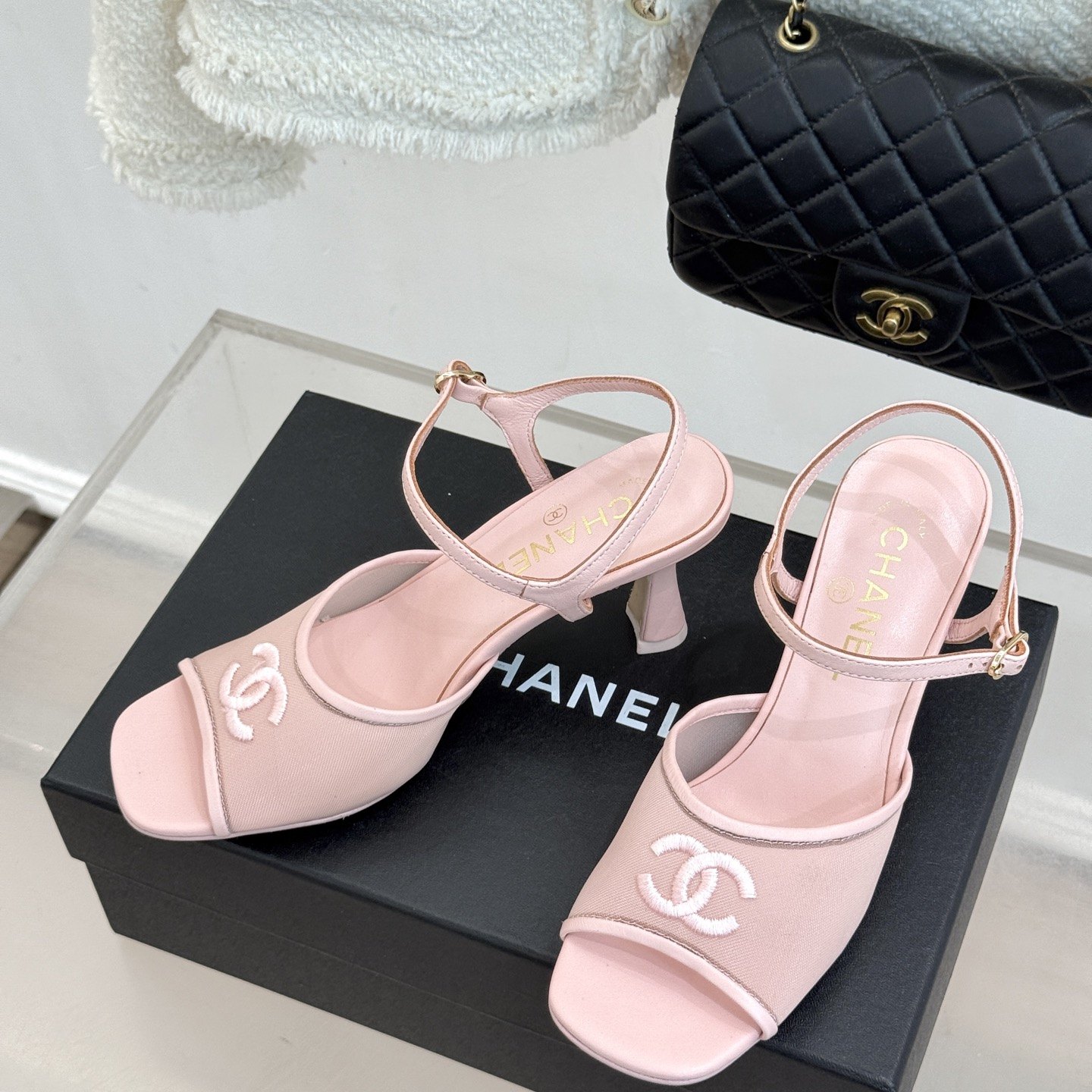 CHANEL Ankle-Strap Flat Sandals in Genuine Lambskin with Calfskin Lining and Durable Rubber Sole