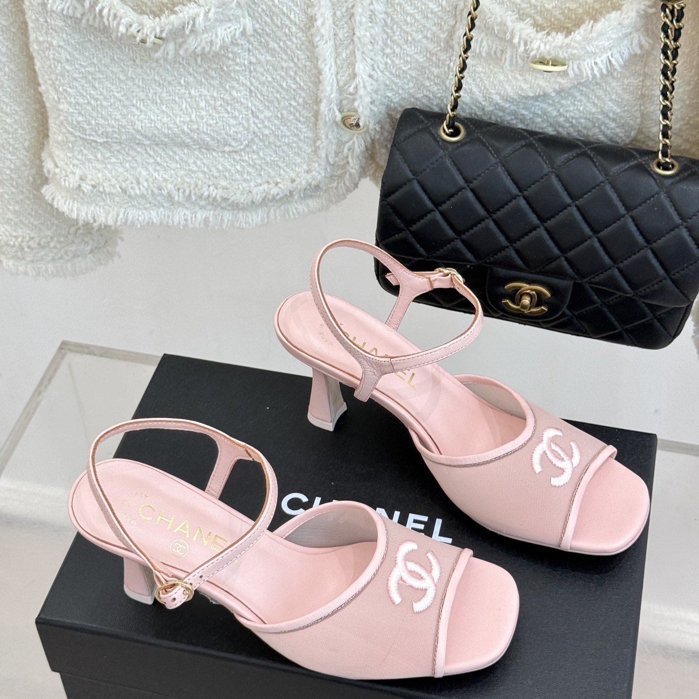 CHANEL Ankle-Strap Flat Sandals in Genuine Lambskin with Calfskin Lining and Durable Rubber Sole