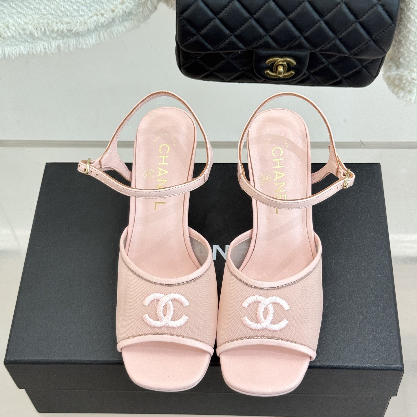 CHANEL Ankle-Strap Flat Sandals in Genuine Lambskin with Calfskin Lining and Durable Rubber Sole