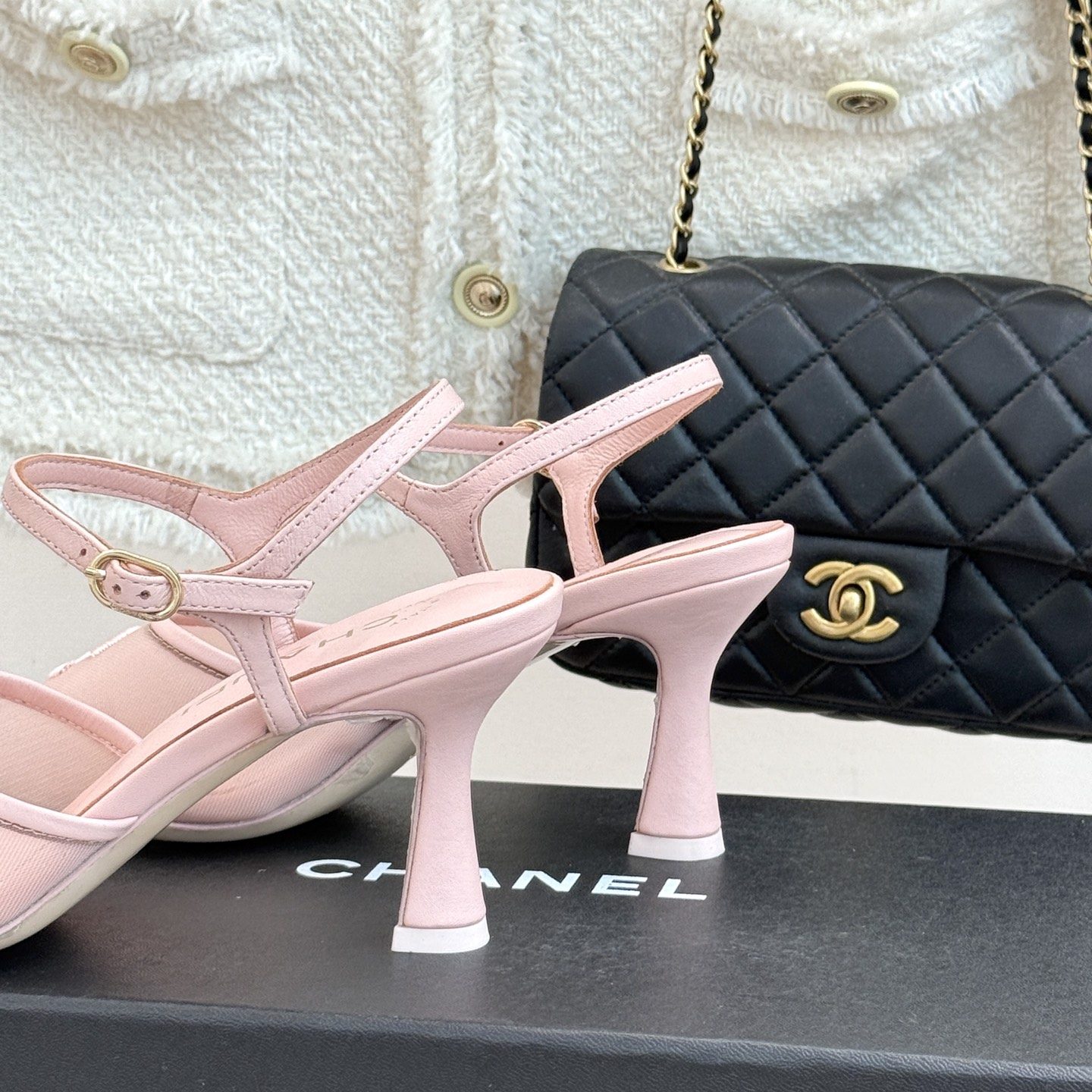 CHANEL Ankle-Strap Flat Sandals in Genuine Lambskin with Calfskin Lining and Durable Rubber Sole
