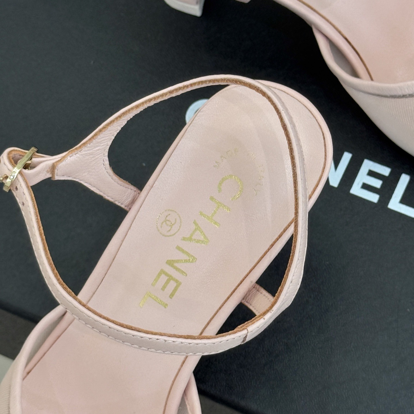 CHANEL Ankle-Strap Flat Sandals in Genuine Lambskin with Calfskin Lining and Durable Rubber Sole