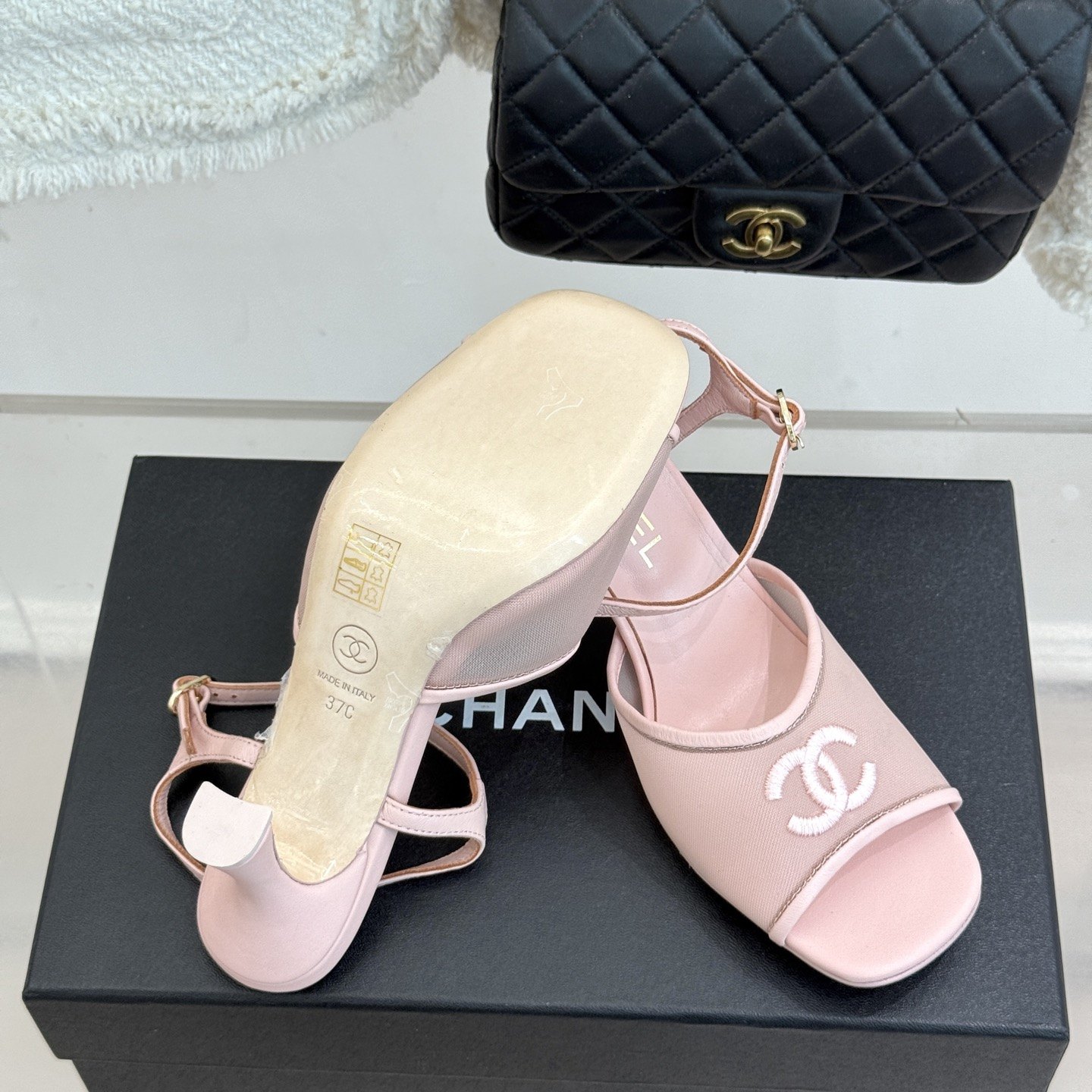 CHANEL Ankle-Strap Flat Sandals in Genuine Lambskin with Calfskin Lining and Durable Rubber Sole
