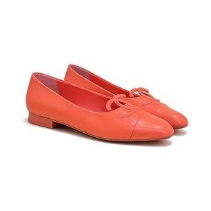 CHANEL Double C Two-tone Flat Ballet Flats in Full-grain Genuine Lambskin with Calfskin Lining Itali