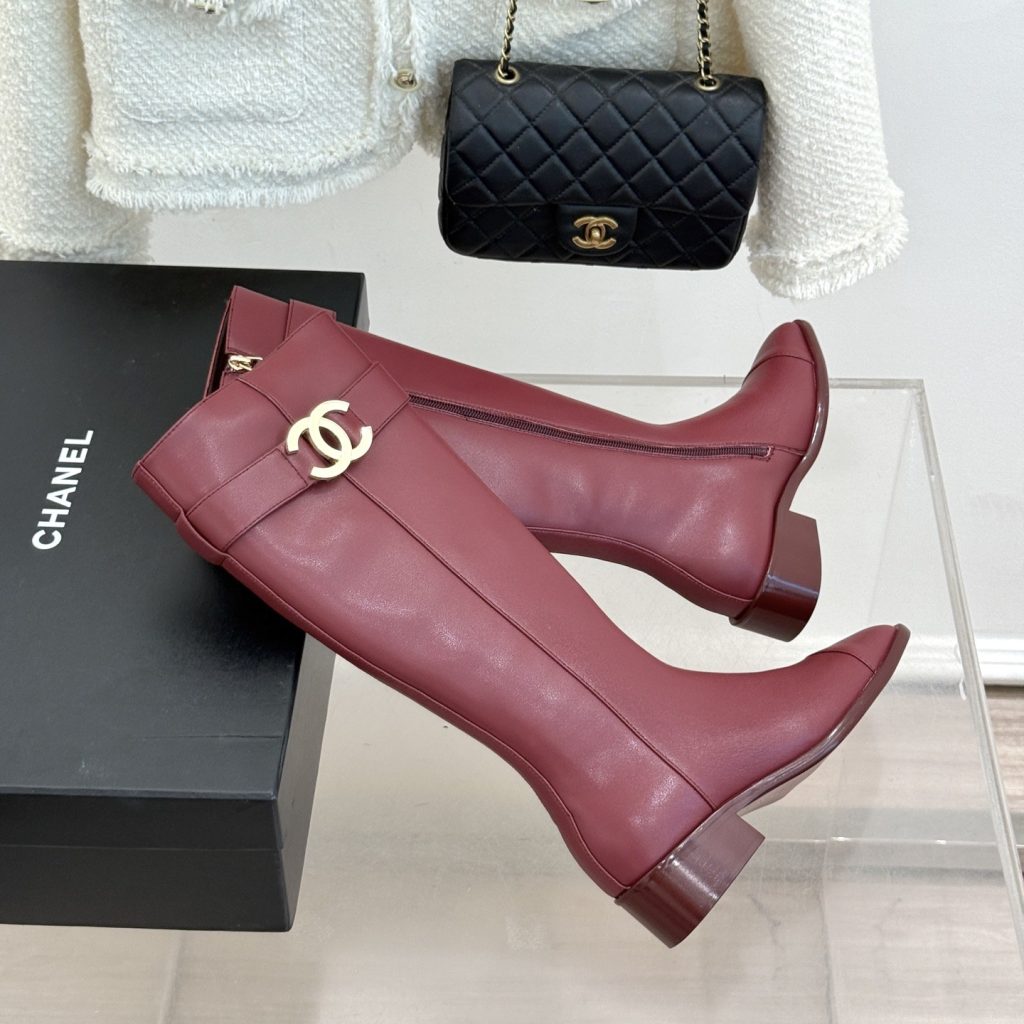 CHANEL Double C Metal Buckle Strap Riding Short Boots in Cowhide Lambskin Lining and Italian Leather