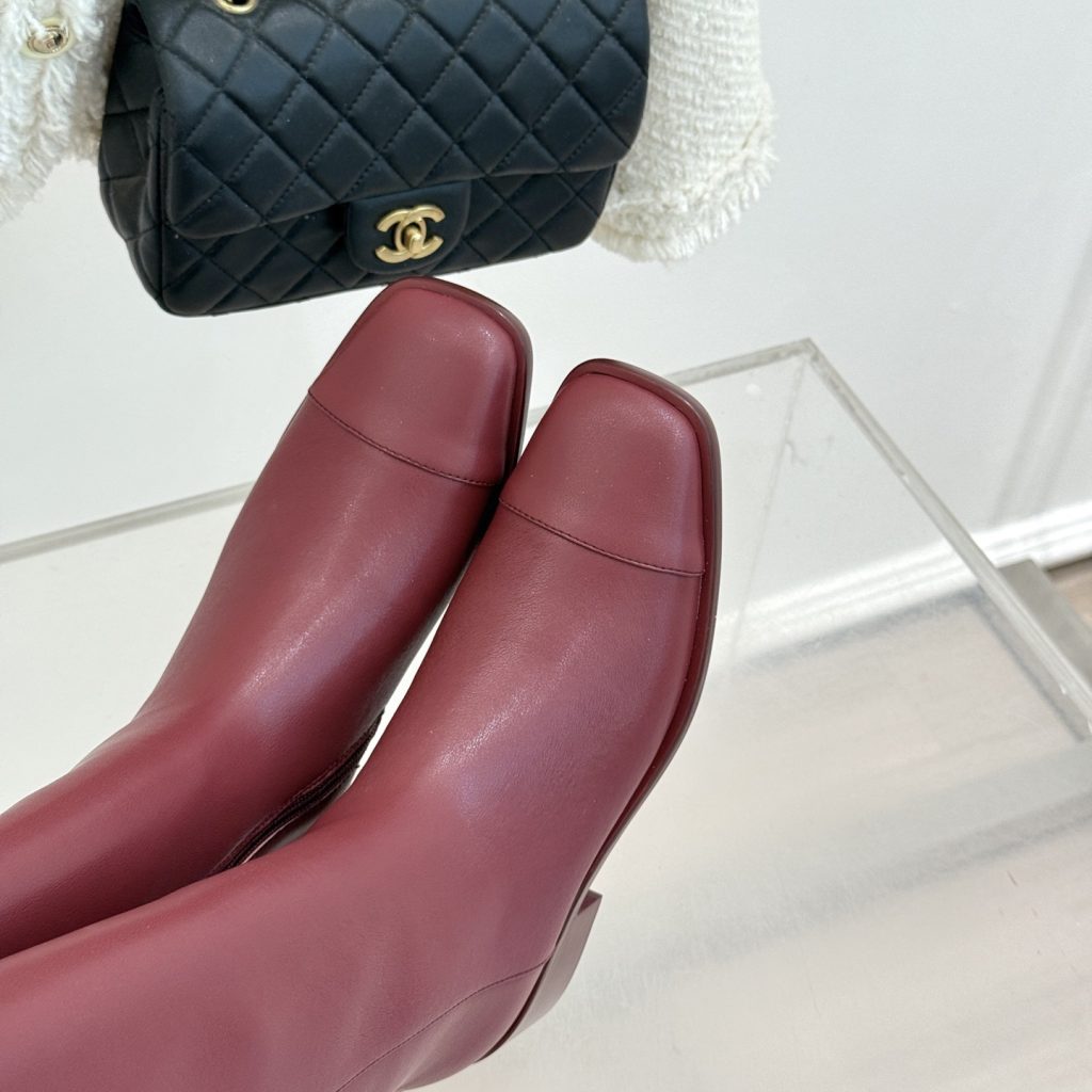CHANEL Double C Metal Buckle Strap Riding Short Boots in Cowhide Lambskin Lining and Italian Leather