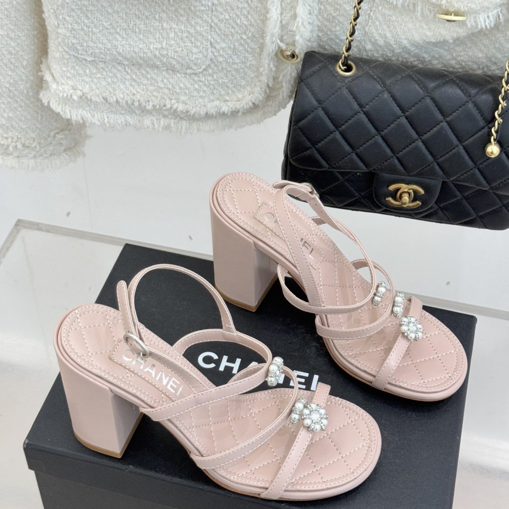 CHANEL Ankle-Strap Flat Sandals in Genuine Lambskin with Calfskin Lining and Durable Rubber Sole