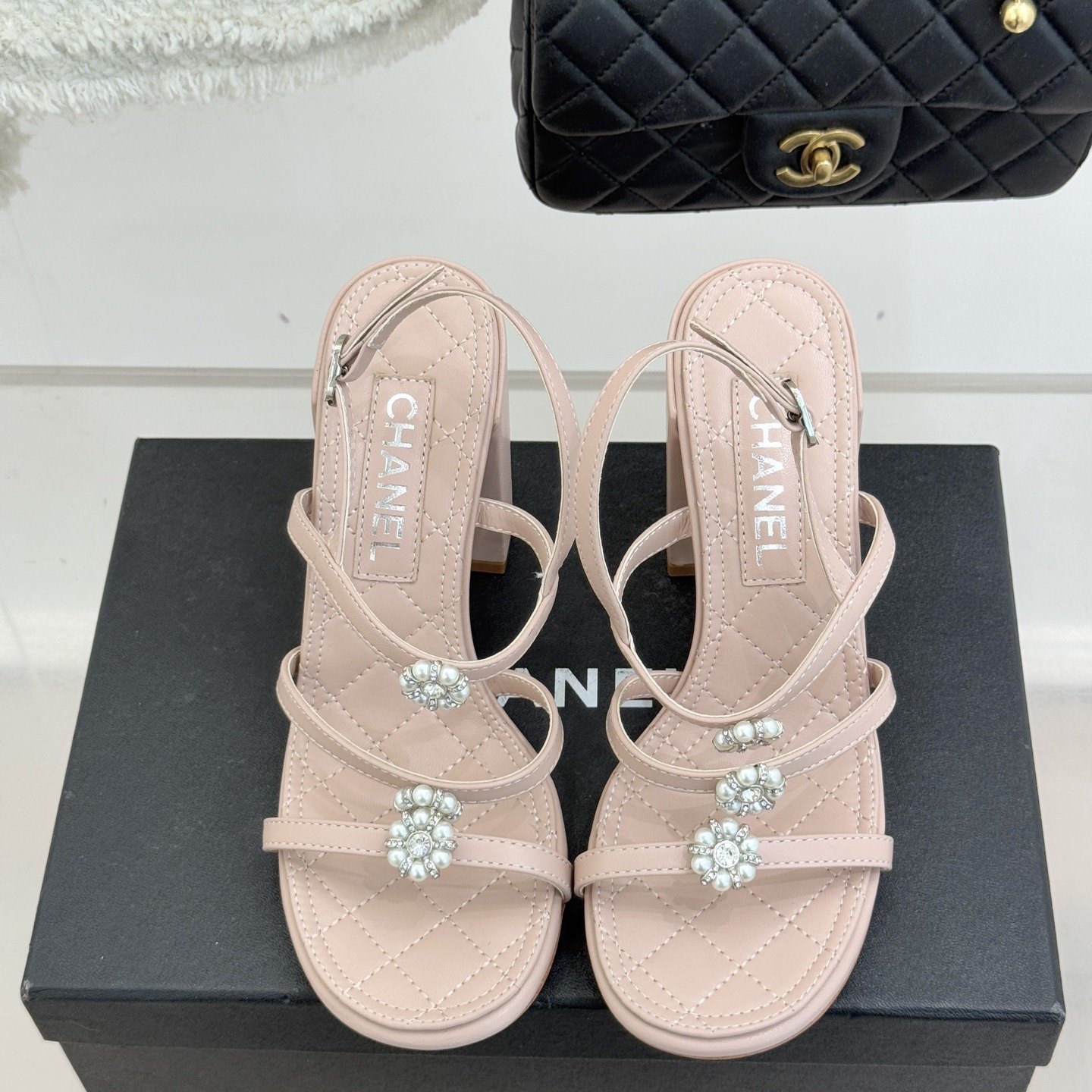 CHANEL Ankle-Strap Flat Sandals in Genuine Lambskin with Calfskin Lining and Durable Rubber Sole