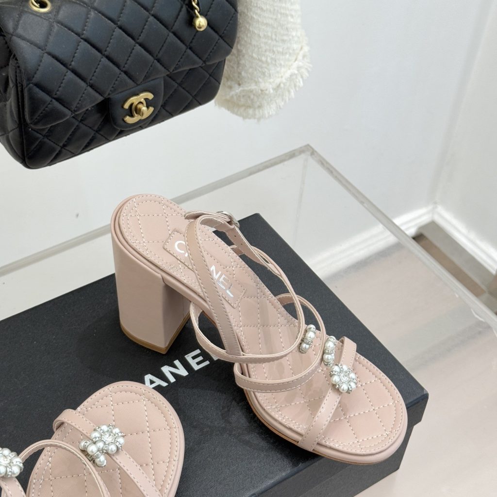 CHANEL Ankle-Strap Flat Sandals in Genuine Lambskin with Calfskin Lining and Durable Rubber Sole