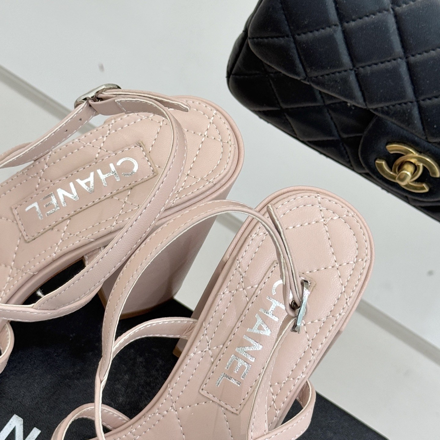 CHANEL Ankle-Strap Flat Sandals in Genuine Lambskin with Calfskin Lining and Durable Rubber Sole