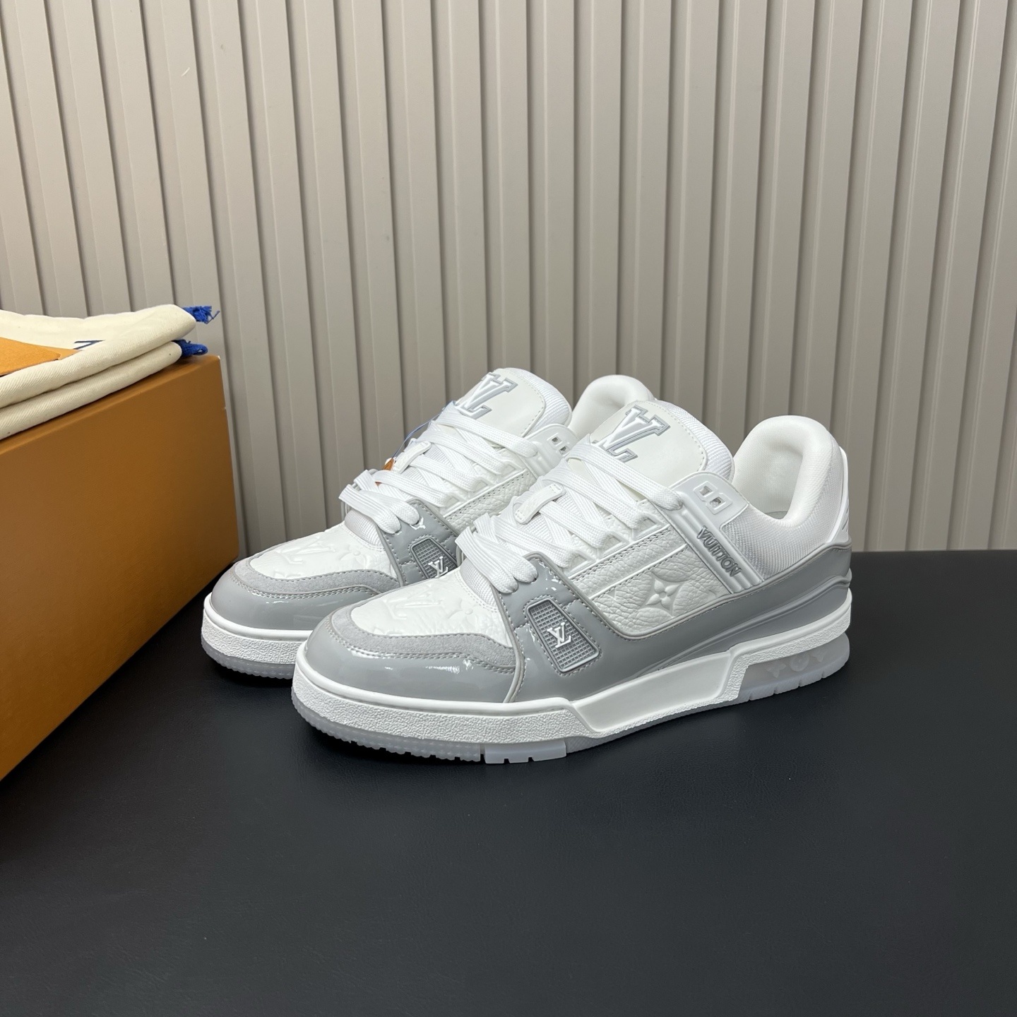 LOUIS VUITTON Retro Running Sneakers in Premium Suede with Goatskin Lining and Lightweight TPU Sole