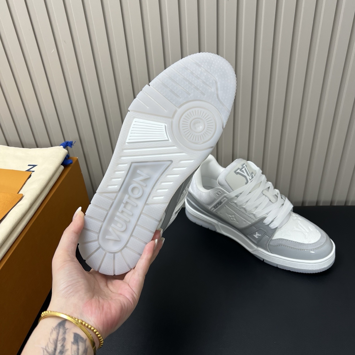 LOUIS VUITTON Retro Running Sneakers in Premium Suede with Goatskin Lining and Lightweight TPU Sole