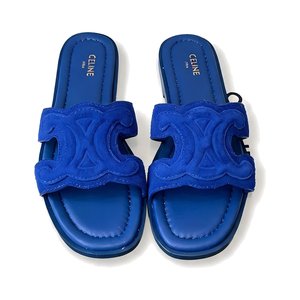 CELINE Ankle-Strap Flat Sandals in Genuine Lambskin with Calfskin Lining and Durable Rubber Sole