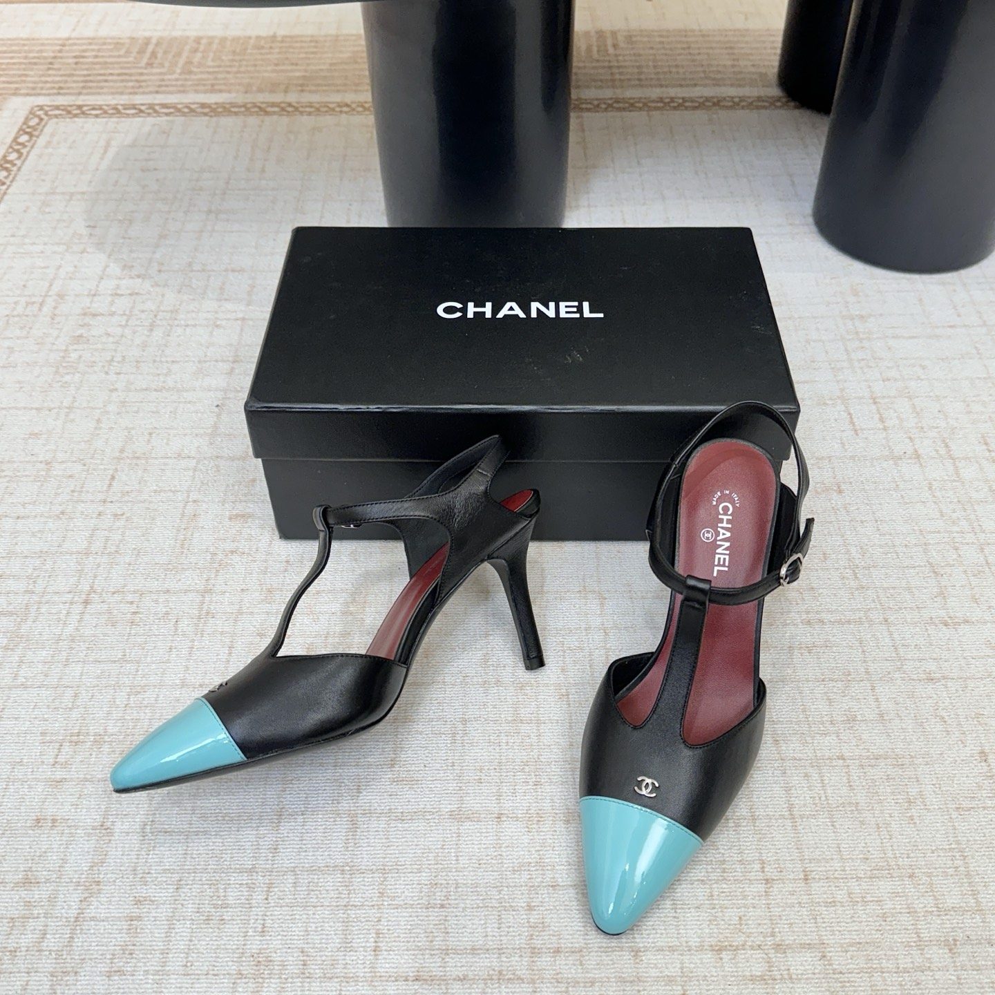 CHANEL Ankle-Strap Flat Sandals in Genuine Lambskin with Calfskin Lining and Durable Rubber Sole