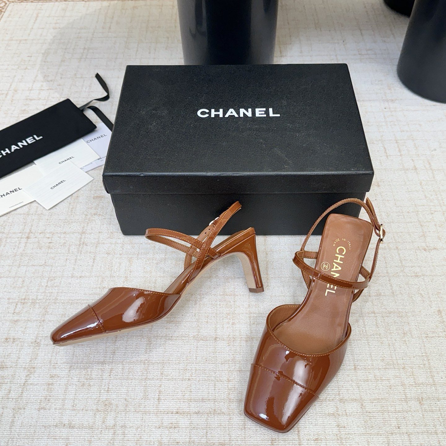 CHANEL Ankle-Strap Flat Sandals in Genuine Lambskin with Calfskin Lining and Durable Rubber Sole