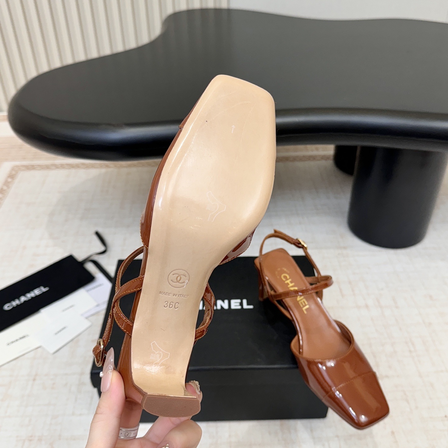 CHANEL Ankle-Strap Flat Sandals in Genuine Lambskin with Calfskin Lining and Durable Rubber Sole