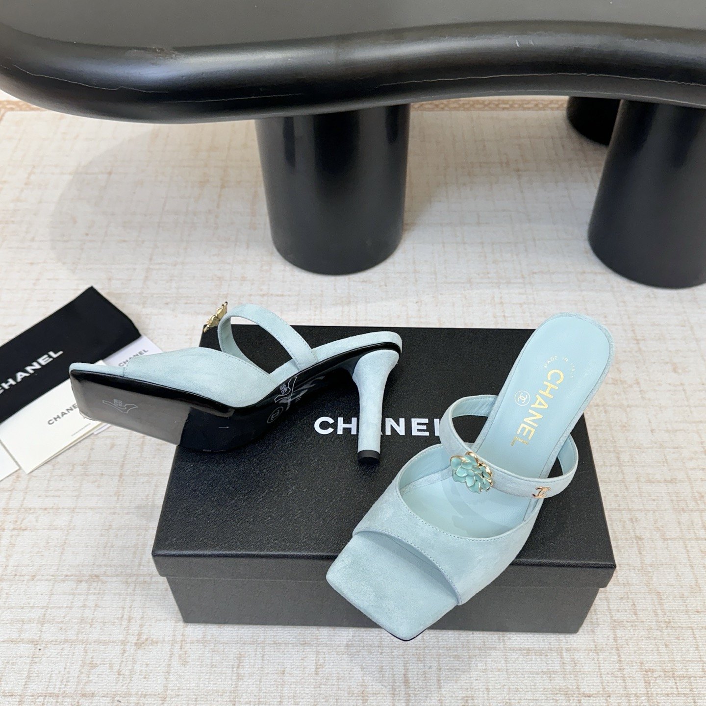 CHANEL Ankle-Strap Flat Sandals in Genuine Lambskin with Calfskin Lining and Durable Rubber Sole