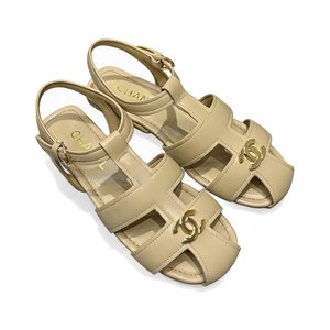 CHANEL Ankle-Strap Flat Sandals in Genuine Lambskin with Calfskin Lining and Durable Rubber Sole