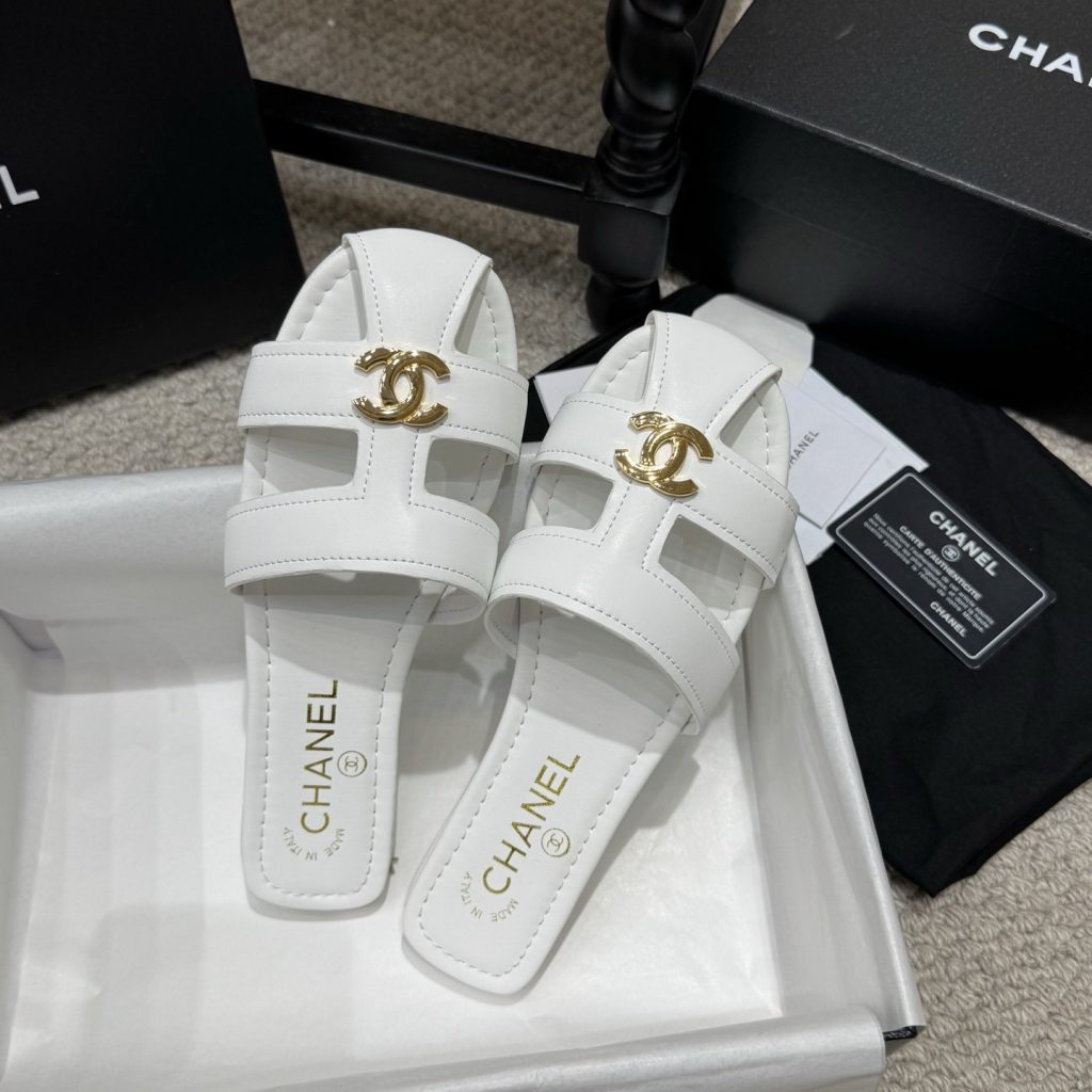 CHANEL Ankle-Strap Flat Sandals in Genuine Lambskin with Calfskin Lining and Durable Rubber Sole