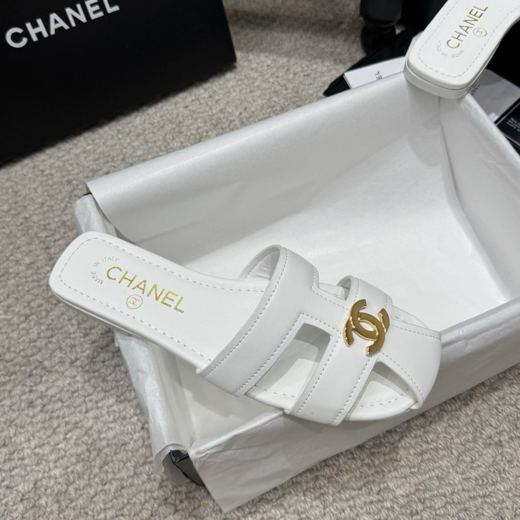CHANEL Ankle-Strap Flat Sandals in Genuine Lambskin with Calfskin Lining and Durable Rubber Sole