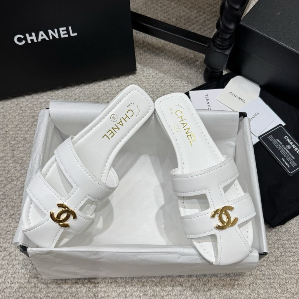 CHANEL Ankle-Strap Flat Sandals in Genuine Lambskin with Calfskin Lining and Durable Rubber Sole