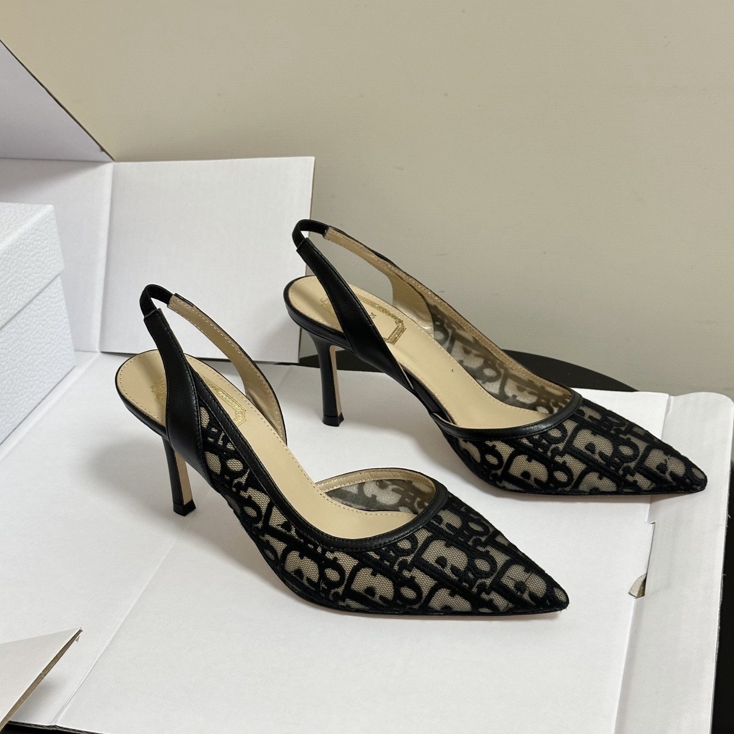 DIOR Pointed Toe High Heel Pumps in Genuine Calfskin with Lambskin Lining and Italian Leather Sole
