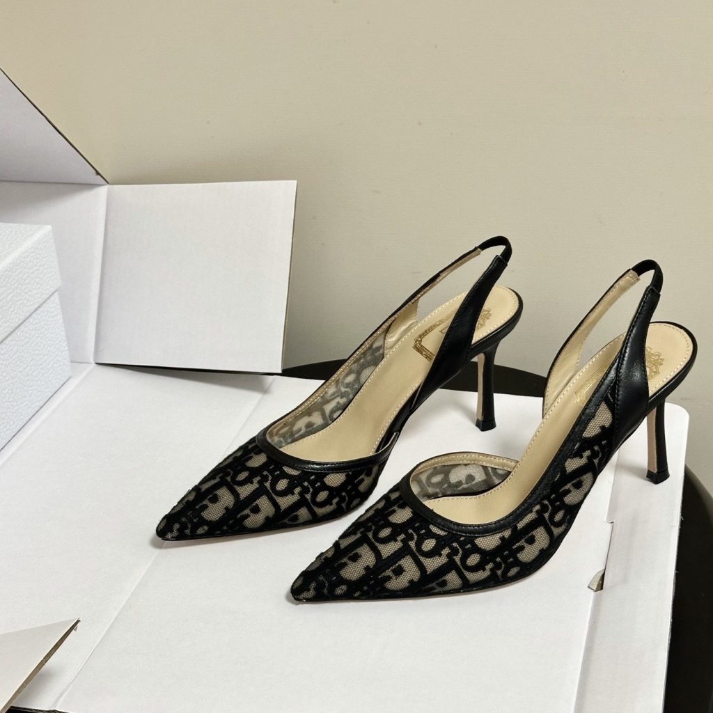 DIOR Pointed Toe High Heel Pumps in Genuine Calfskin with Lambskin Lining and Italian Leather Sole