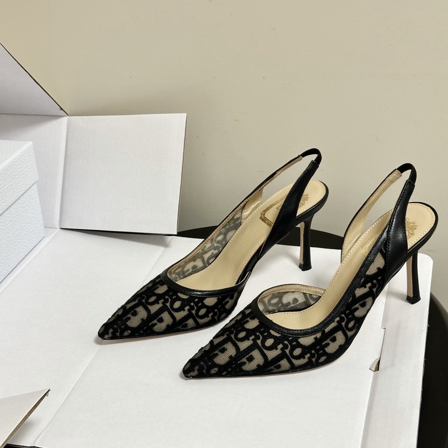 DIOR Pointed Toe High Heel Pumps in Genuine Calfskin with Lambskin Lining and Italian Leather Sole