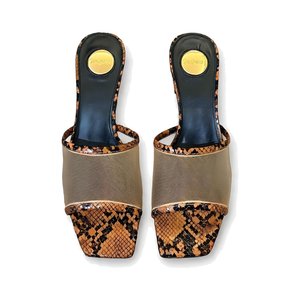 Saint Laurent YSL Logo Square Toe High Heel Slip-on Pumps in Patent Calfskin Italian Leather Sole