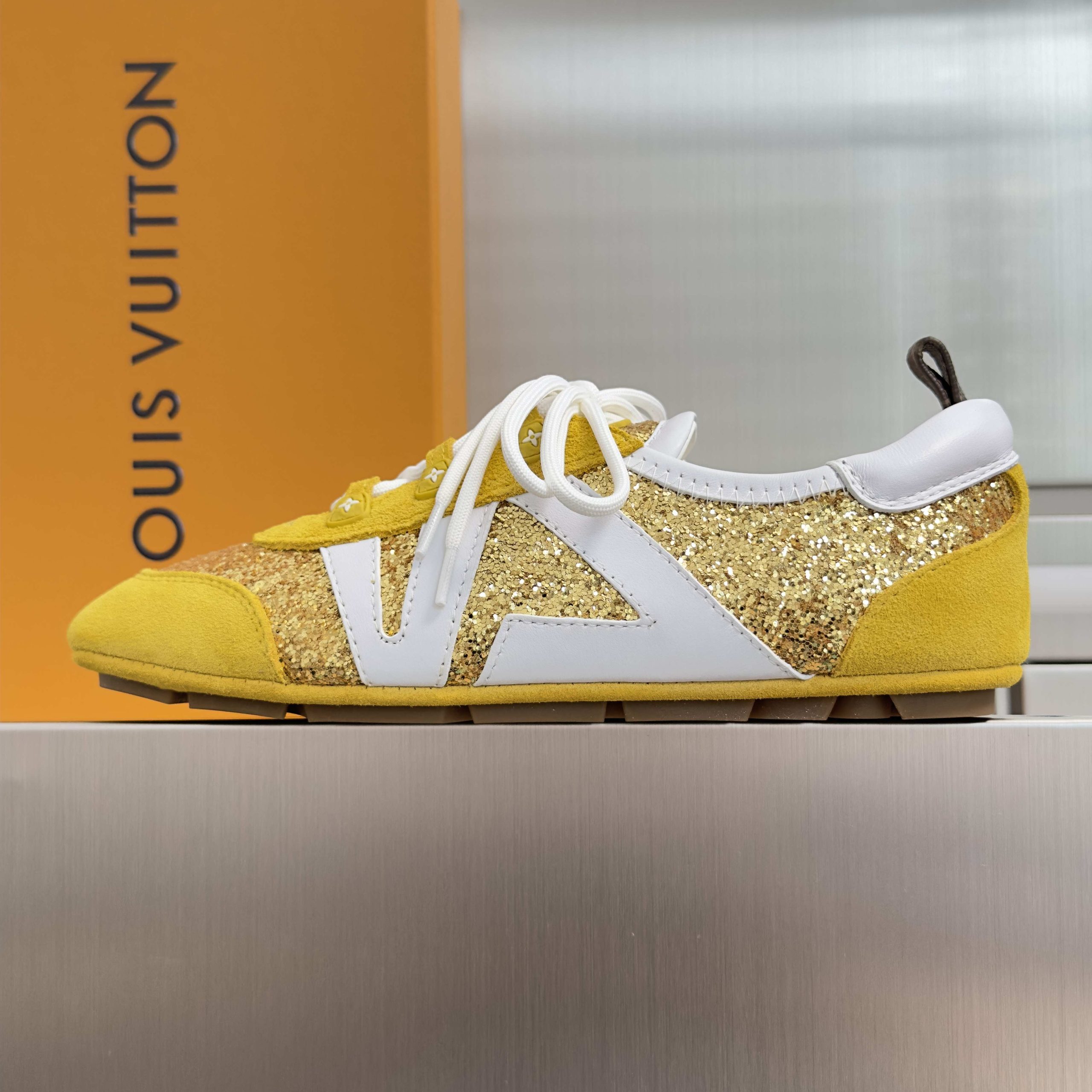 LOUIS VUITTON Retro Running Sneakers in Premium Suede with Goatskin Lining and Lightweight TPU Sole