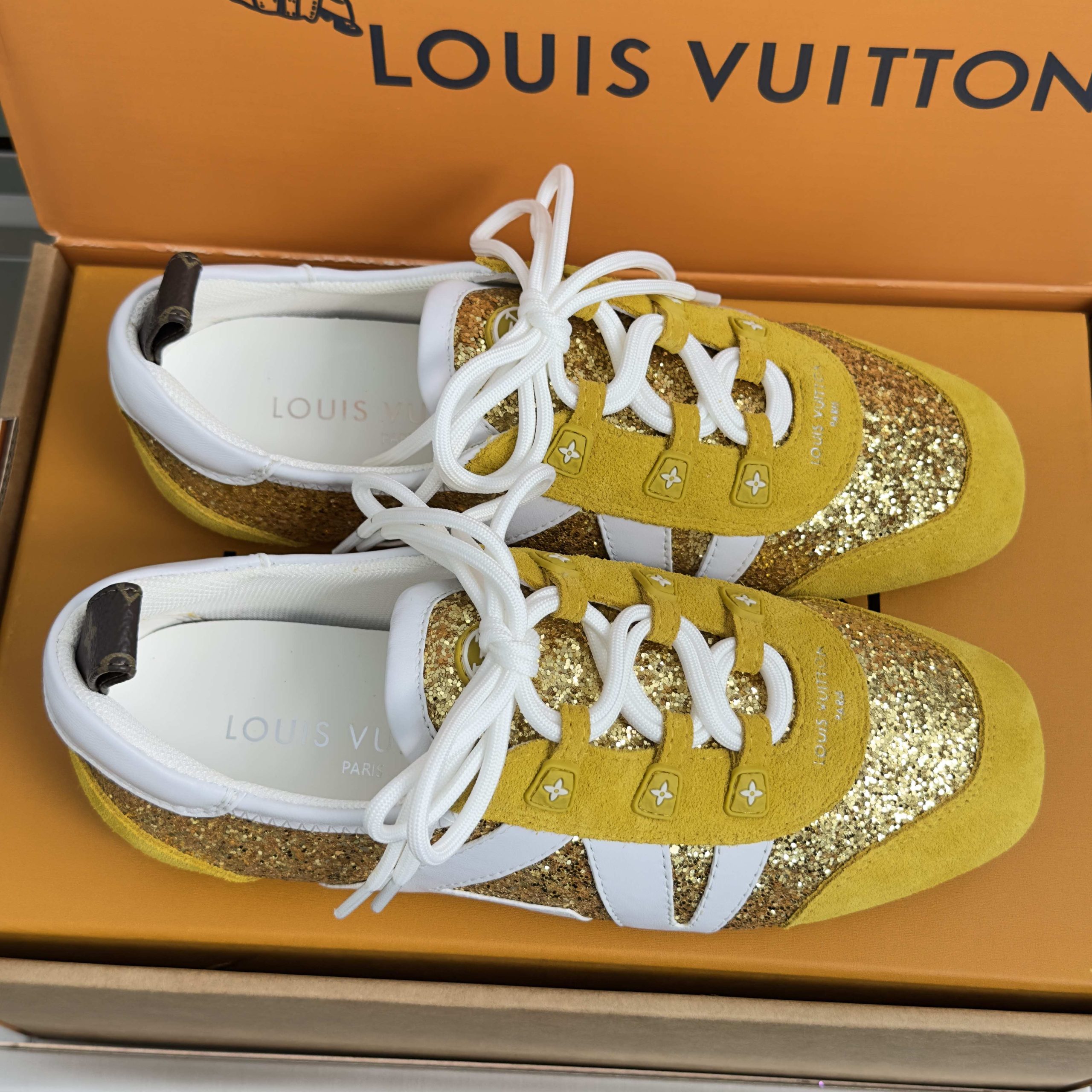 LOUIS VUITTON Retro Running Sneakers in Premium Suede with Goatskin Lining and Lightweight TPU Sole