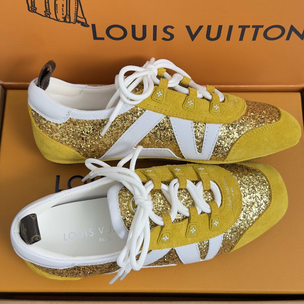 LOUIS VUITTON Retro Running Sneakers in Premium Suede with Goatskin Lining and Lightweight TPU Sole