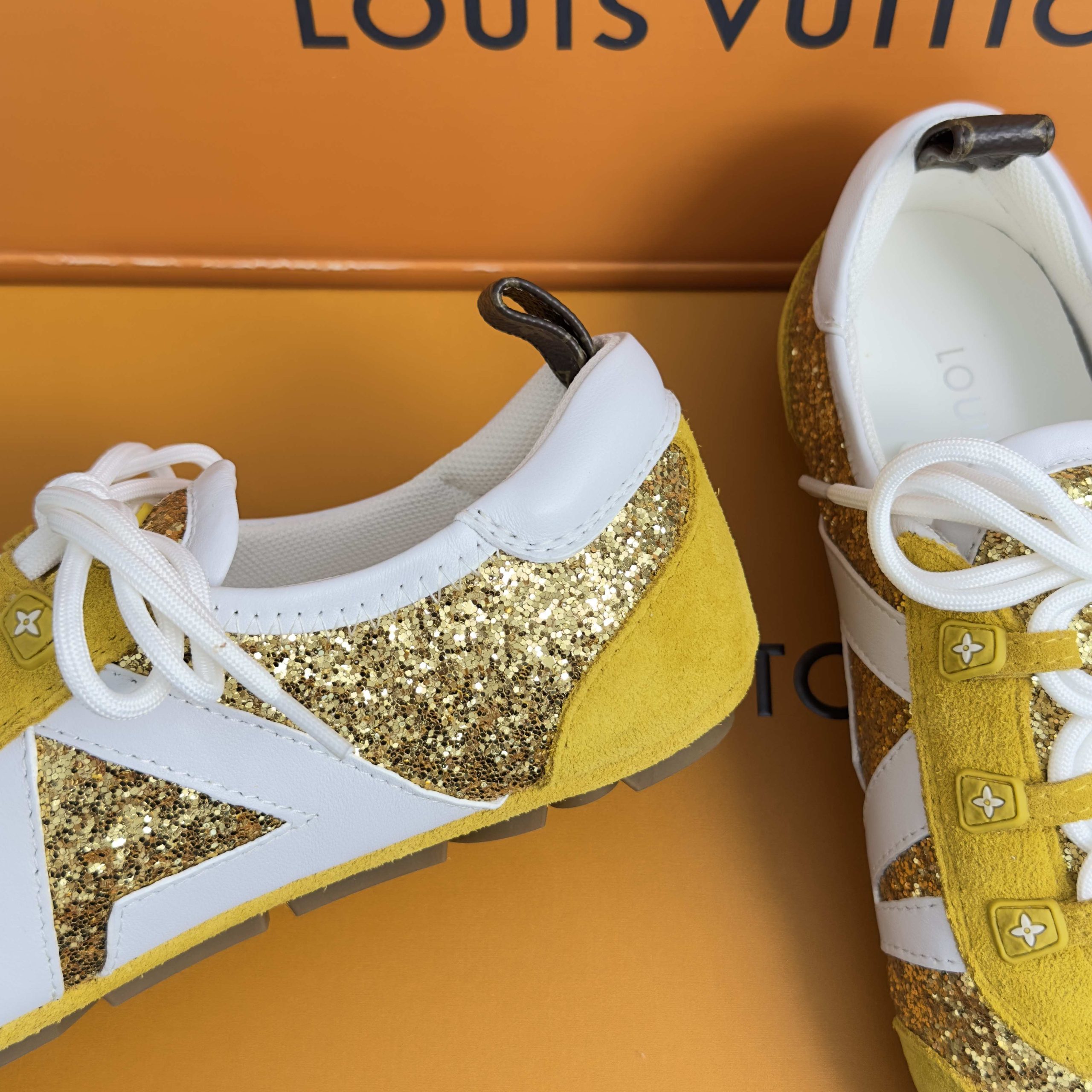 LOUIS VUITTON Retro Running Sneakers in Premium Suede with Goatskin Lining and Lightweight TPU Sole