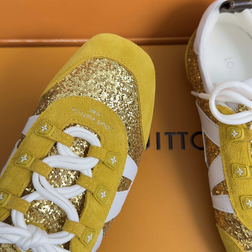 LOUIS VUITTON Retro Running Sneakers in Premium Suede with Goatskin Lining and Lightweight TPU Sole
