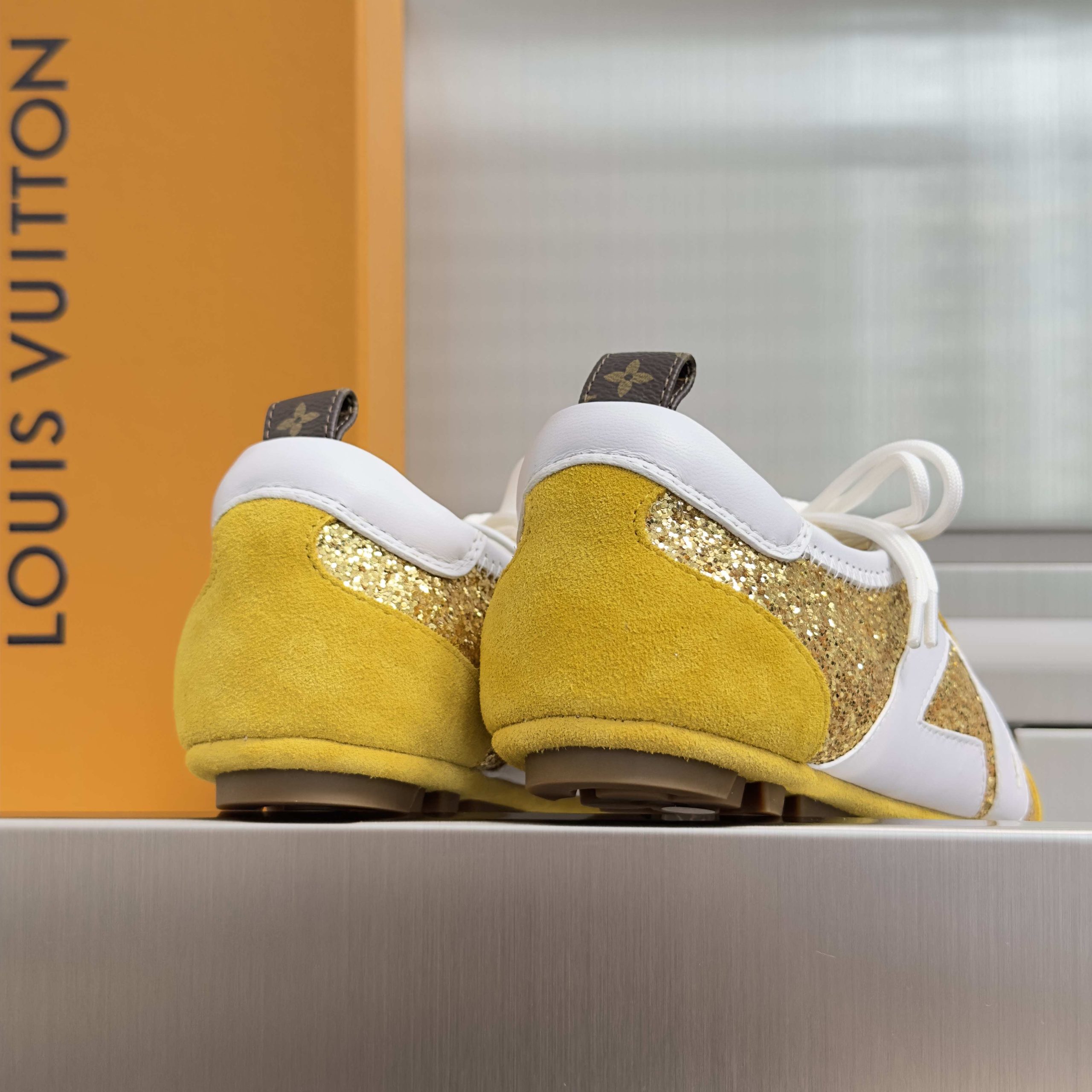 LOUIS VUITTON Retro Running Sneakers in Premium Suede with Goatskin Lining and Lightweight TPU Sole
