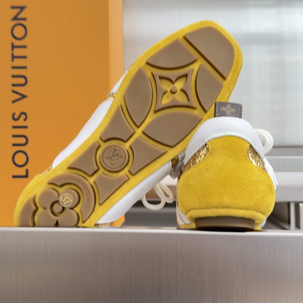 LOUIS VUITTON Retro Running Sneakers in Premium Suede with Goatskin Lining and Lightweight TPU Sole