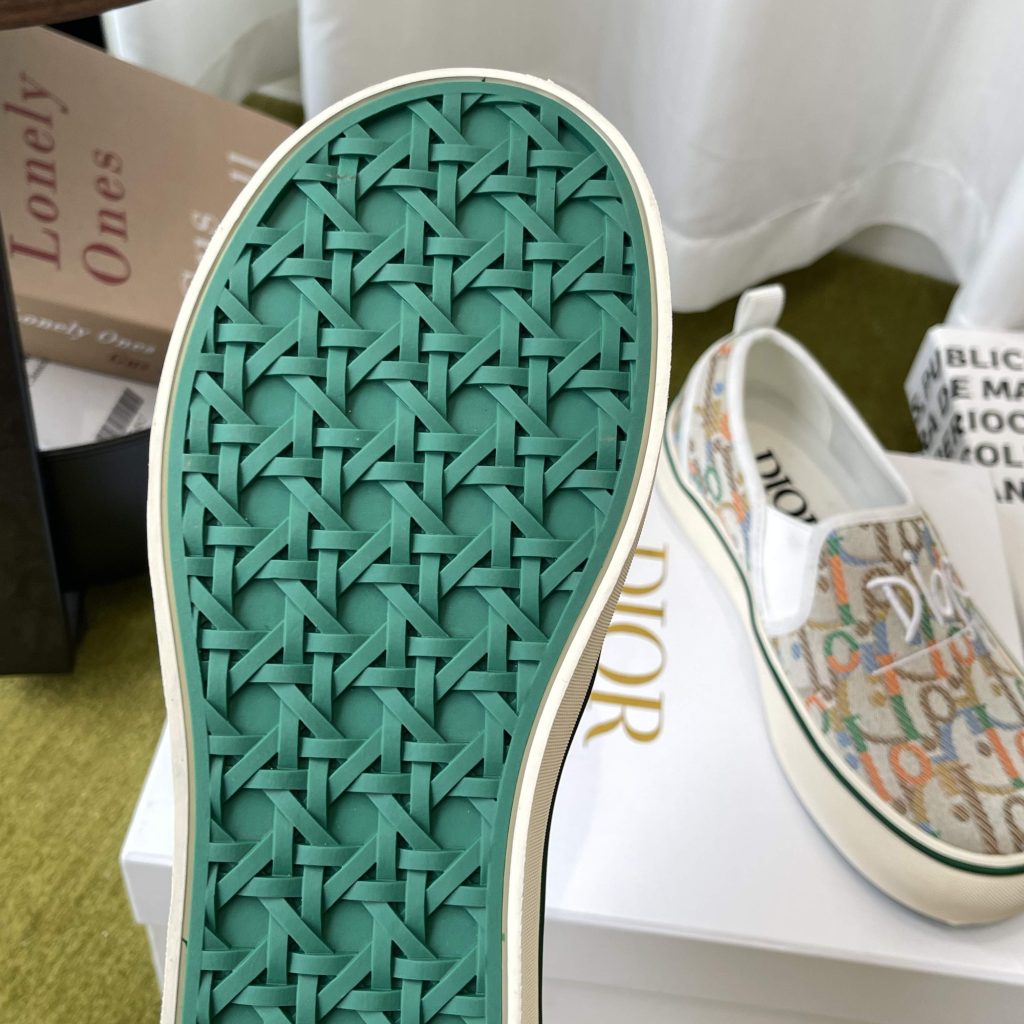 Dior Embroidered Loafer with Signature Lettering in Custom Fabric with Genuine Lambskin Lining Itali