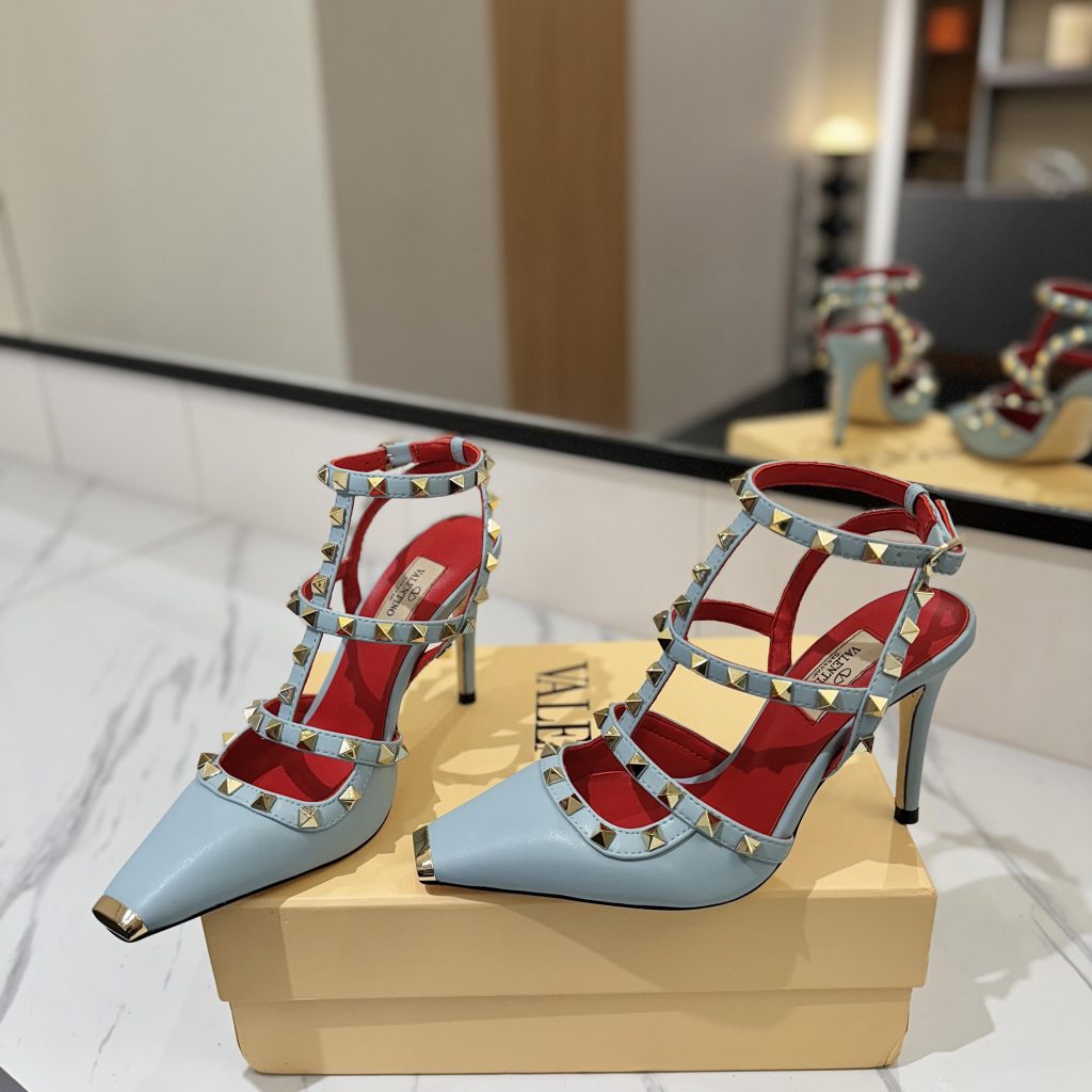 VALENTINO Ankle-Strap Flat Sandals in Genuine Lambskin with Calfskin Lining and Durable Rubber Sole