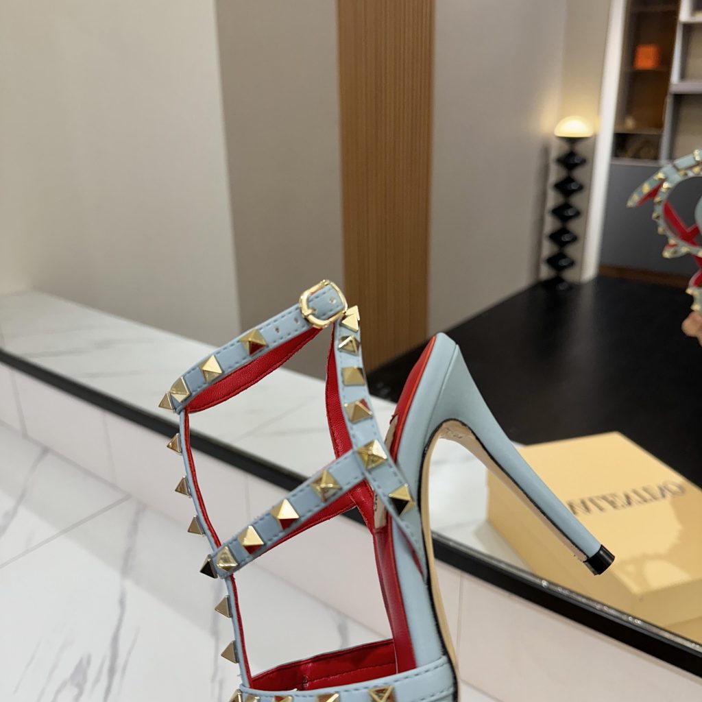 VALENTINO Ankle-Strap Flat Sandals in Genuine Lambskin with Calfskin Lining and Durable Rubber Sole