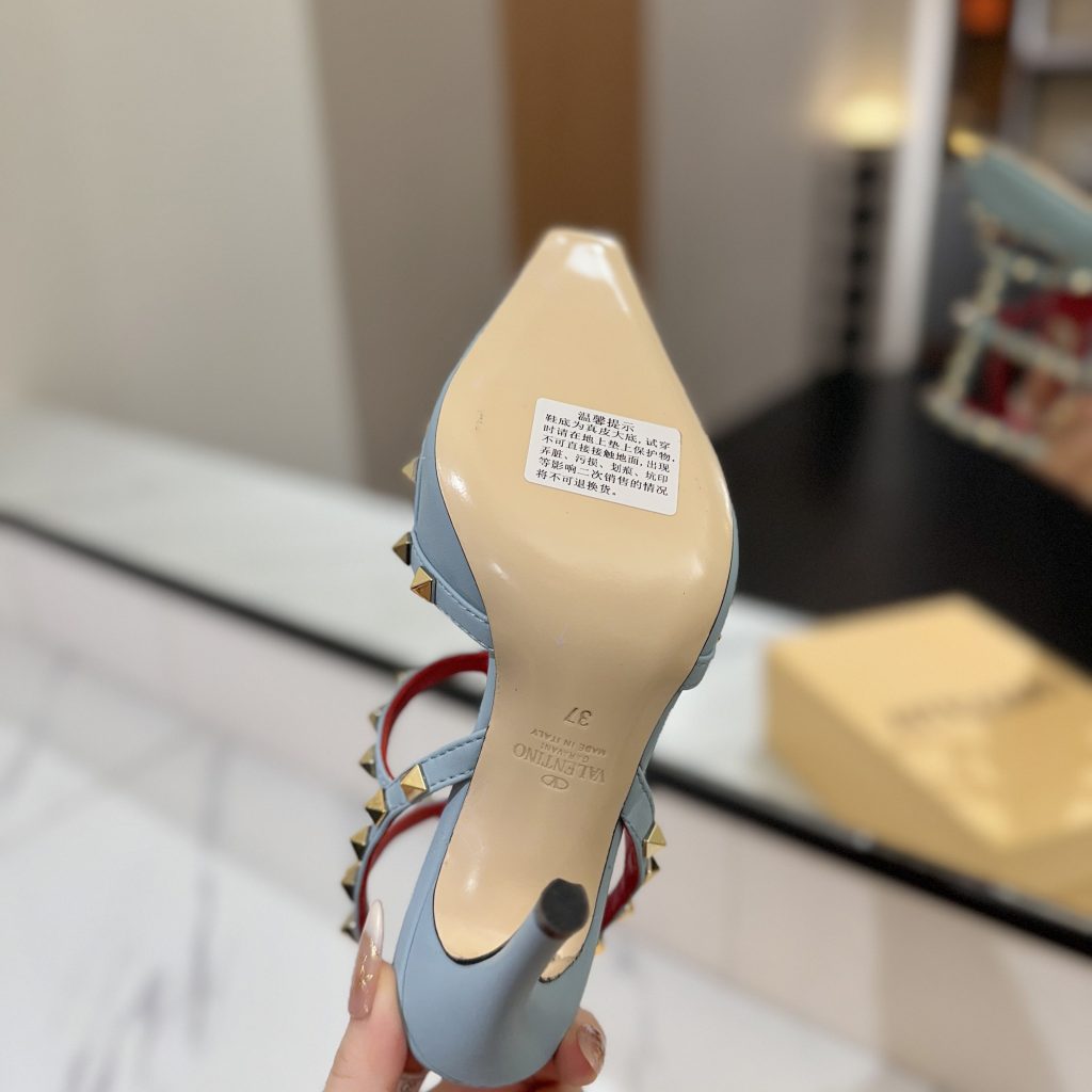 VALENTINO Ankle-Strap Flat Sandals in Genuine Lambskin with Calfskin Lining and Durable Rubber Sole