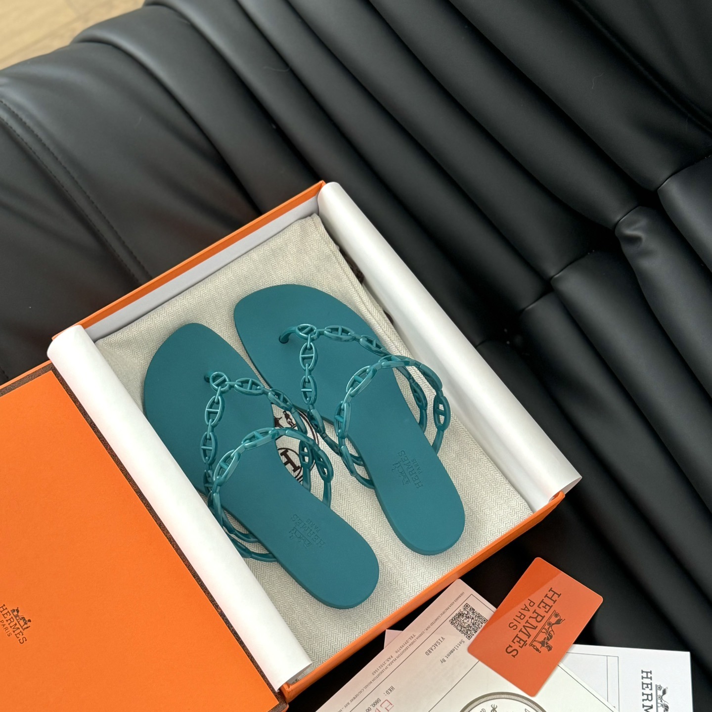 Hermès 24S Jelly Slide Slippers in PVC with Layered Sole Genuine Lambskin Lining Italian Leather Sol
