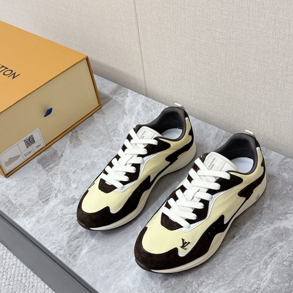 LOUIS VUITTON Retro Running Sneakers in Premium Suede with Goatskin Lining and Lightweight TPU Sole